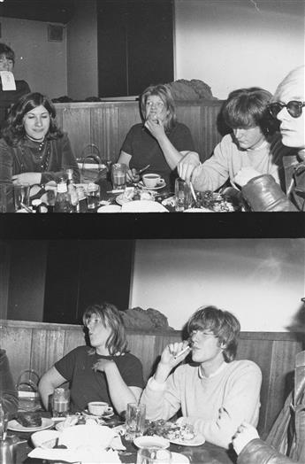 BILLY NAME (1940-2016) Pair of experimental, variant photographs depicting Andy Warhol and friends.